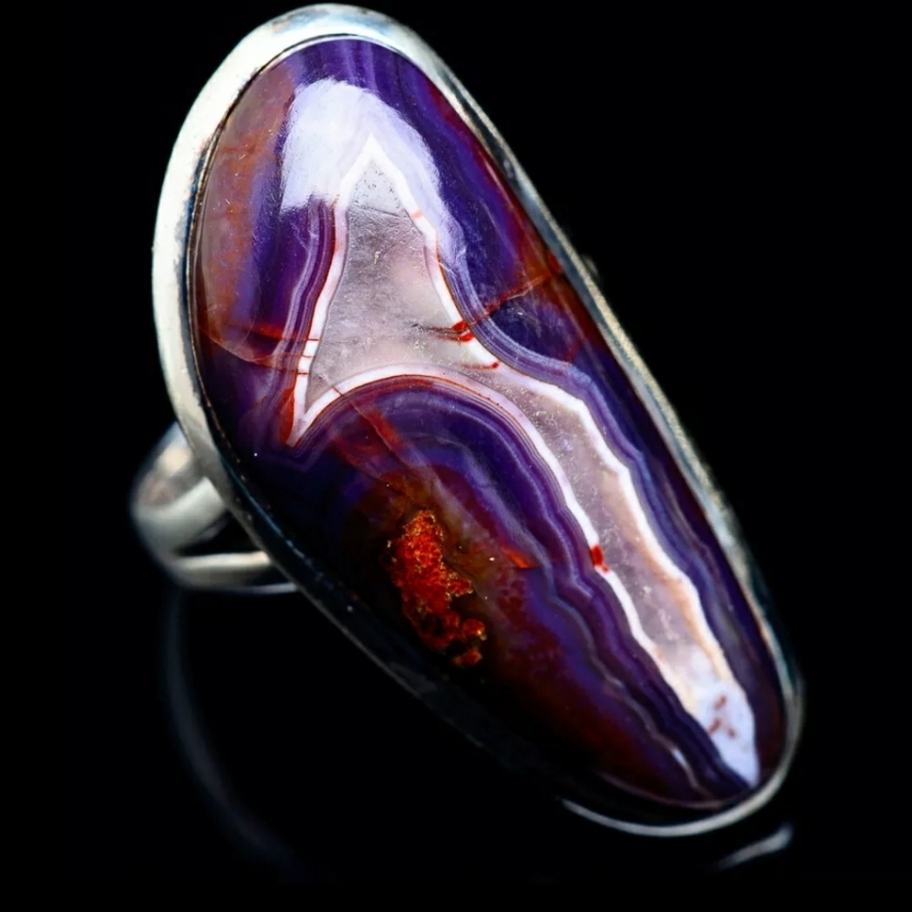 Sterling Silver Pink Botswana Agate Ring - image 2